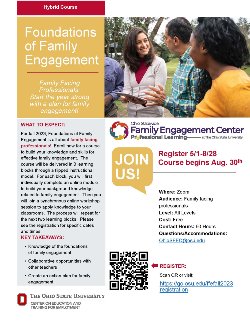 Flyer for the Foundations of Family Engagement hybrid course